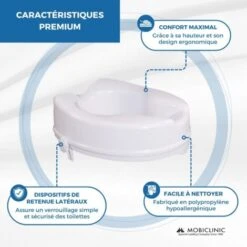 Rehausseur WC , Sans Couvercle , Hauteur 10 Cm , Blanc , Titan , Mobiclinic -Geberit || Grohe || ALLIBERT Soldes 45794390 5