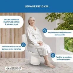 Rehausseur WC, Avec Couvercle , Hauteur 10 Cm , Blanc , Titan , Mobiclinic -Geberit || Grohe || ALLIBERT Soldes 45794431 4