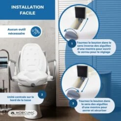 Rehausseur WC SiÌge De Toilette Avec Couvercle Et Accoudoirs Blanc Guadiana Mobiclinic -Geberit || Grohe || ALLIBERT Soldes 45794433 3