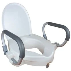 Rehausseur De Toilette Rehausse WC Couvercle, Accoudoirs Amovibles Hauteur 10 Cm Alcal▀ Mobiclinic