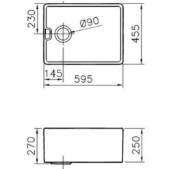 Évier Timbre Céramique Blanc Vitra ARKITEKT 1 Bac -Geberit || Grohe || ALLIBERT Soldes 46360140 4