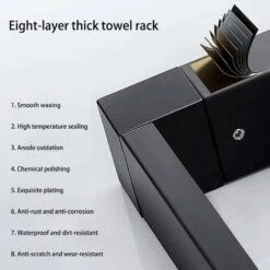 Serviette Noir Mat Double Barre Porte-Serviettes Support Mural En Acier Inoxydable 2 Barres Étagère De Salle De Bain Accessoires De Salle De Bain (Size : 40CM) 10 Serviette Noir Mat Double Barre Porte-Serviettes Support Mural En Acier Inoxydable 2 Barres Étagère De Salle De Bain Accessoires De Salle De Bain (Size : 40CM) -Geberit || Grohe || ALLIBERT Soldes 46472923 4