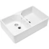 Evier Double Cuves Blanc Villeroy & Boch O Novo 220 X 895 X 550 Mm Avec Trop-plein