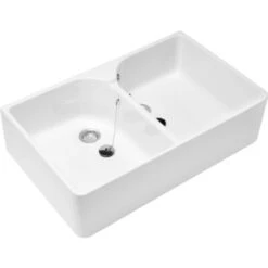 Evier Double Cuves Blanc Villeroy & Boch O Novo 220 X 895 X 550 Mm Avec Trop-plein