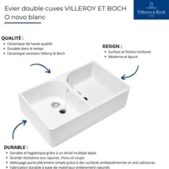 Evier Double Cuves Blanc Villeroy & Boch O Novo 220 X 895 X 550 Mm Avec Trop-plein -Geberit || Grohe || ALLIBERT Soldes 46894472 3