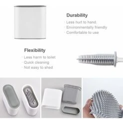 Brosse WC Silicone Plate- Brosse Toilette Et Supports, Anti-goutte, Antibactérienne, Balayette WC Ventilée, Séchage Rapide Sans Odeur, Balai WC Montage Mural/au Sol, Salle De Bain Et WC Blanc 10 Brosse WC Silicone Plate- Brosse Toilette Et Supports, Anti-goutte, Antibactérienne, Balayette WC Ventilée, Séchage Rapide Sans Odeur, Balai WC Montage Mural/au Sol, Salle De Bain Et WC Blanc -Geberit || Grohe || ALLIBERT Soldes 47523570 4