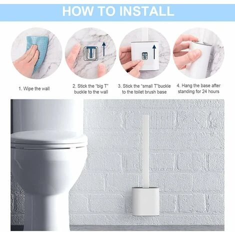 Brosse WC Silicone Plate- Brosse Toilette Et Supports, Anti-goutte, Antibactérienne, Balayette WC Ventilée, Séchage Rapide Sans Odeur, Balai WC Montage Mural/au Sol, Salle De Bain Et WC Blanc 7 Brosse WC Silicone Plate- Brosse Toilette Et Supports, Anti-goutte, Antibactérienne, Balayette WC Ventilée, Séchage Rapide Sans Odeur, Balai WC Montage Mural/au Sol, Salle De Bain Et WC Blanc – Image 5