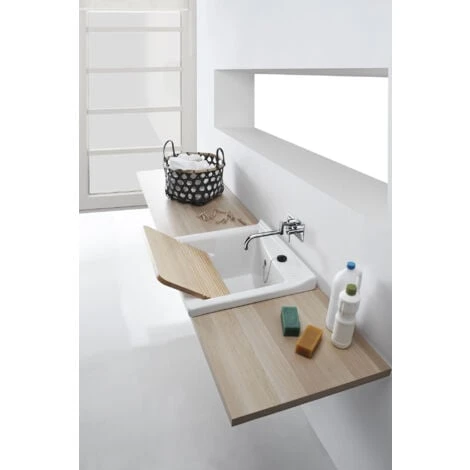 Bac à Laver BLINK - Dimensions : 64 X 61 Cm - Profondeur De La Cuve : 30,2 Cm - Couleur : BLANC 6 Bac à Laver BLINK - Dimensions : 64 X 61 Cm - Profondeur De La Cuve : 30,2 Cm - Couleur : BLANC – Image 4