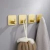 Patère Murale Crochets Adhésifs De Charge Puissante En Acier Inoxydable, Crochets Muraux Anti-rouilles De Style Élégant Pour Cuisine / Salle De Bain / Porte (4PCS) Guazhuni (Or) -Geberit || Grohe || ALLIBERT Soldes 47740724 1