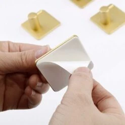 Patère Murale Crochets Adhésifs De Charge Puissante En Acier Inoxydable, Crochets Muraux Anti-rouilles De Style Élégant Pour Cuisine / Salle De Bain / Porte (4PCS) Guazhuni (Or) -Geberit || Grohe || ALLIBERT Soldes 47740724 4