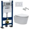 Geberit Pack Autoportant Bâti-support Duofix + WC Sans Bride SAT, Fixations Invisibles + Abattant Softclose + Plaque Blanche -Geberit || Grohe || ALLIBERT Soldes 49970872 1