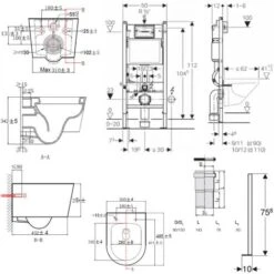 Geberit Pack Autoportant Bâti-support Duofix + WC Sans Bride SAT, Fixations Invisibles + Abattant Softclose + Plaque Blanche -Geberit || Grohe || ALLIBERT Soldes 49970872 5