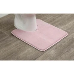 TENDANCE - Tapis Contour WC En Microfibre Rose 45 X 50 Cm -Geberit || Grohe || ALLIBERT Soldes 50907872 3