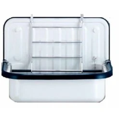 Déversoir Mural Stahlform 505 - Couleur : BLANC Avec Bordure En Plastique Bleu Foncé Ou Noir