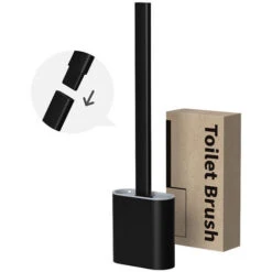 Brosse WC TPR Silicone Et Support,Triomphe Brosse De Toilettes Détachable à Manche Long, Montage Au Sol/Mur Avec Base De Filtre à Eau, Pour Les Coins Et Les Petits Espaces Entre Les Toilettes Et Mur ( -Geberit || Grohe || ALLIBERT Soldes 53036439 5