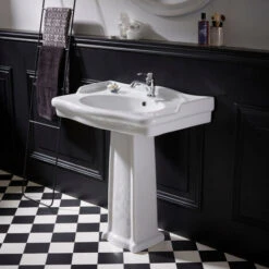 Lavabo Colonne époque 80 Cm Rétro Blanc