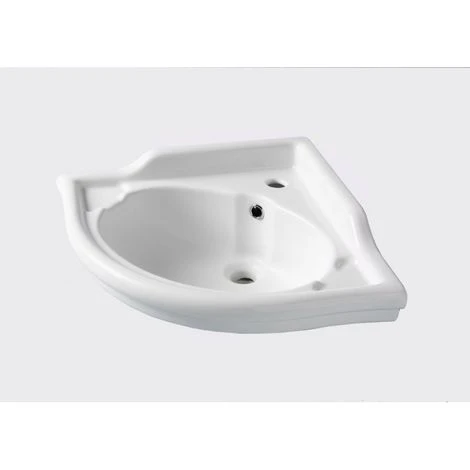 Lavabo D'angle Blanc Rétro 4 Lavabo D'angle Blanc Rétro – Image 2