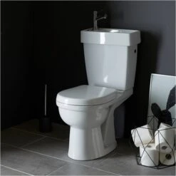 Pack WC Avec Lave Mains Intégré Gain De Place Sortie Horizontale