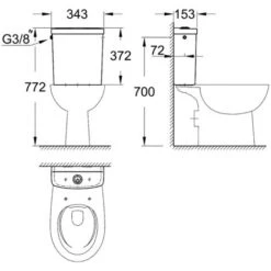 Grohe Bau Ceramic Réservoir De Chasse équipé (39494000) -Geberit || Grohe || ALLIBERT Soldes 53909715 2