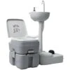 Hommoo Toilette Portable De Camping Et Support A Laver Les Mains Gris -Geberit || Grohe || ALLIBERT Soldes 54056890 1