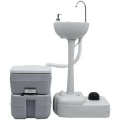 Hommoo Toilette Portable De Camping Et Support A Laver Les Mains Gris -Geberit || Grohe || ALLIBERT Soldes 54056890 4