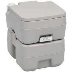 Hommoo Toilette Portable De Camping Gris 20+10 L