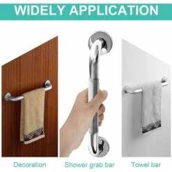 RHAFAYRE Barre De Baignoire SUS 304,Barre De Maintien, Rehausseur WC Adulte, Barre D'appui En Acier Inox De Bain Avec Grip Antidérapant, Salle De Bain, Barre De Douche Ventouse (40cm) -Geberit || Grohe || ALLIBERT Soldes 54251899 3