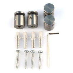 Pince à Verre Acier Inoxydable 4x Fixations à Pinces Argent Rondes Pour Miroir Crédence Cuisine -Geberit || Grohe || ALLIBERT Soldes 54367850 4