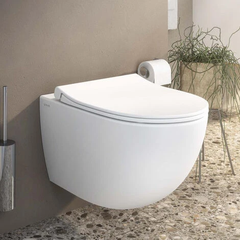 Vitra Sento WC Sans Bride SmoothFlush + Abattant Avec Frein De Chute, Blanc (7848-003-6147) 4 Vitra Sento WC Sans Bride SmoothFlush + Abattant Avec Frein De Chute, Blanc (7848-003-6147) – Image 2