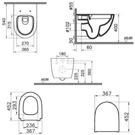 Vitra Sento WC Sans Bride SmoothFlush + Abattant Avec Frein De Chute, Blanc (7848-003-6147) 5 Vitra Sento WC Sans Bride SmoothFlush + Abattant Avec Frein De Chute, Blanc (7848-003-6147) – Image 3