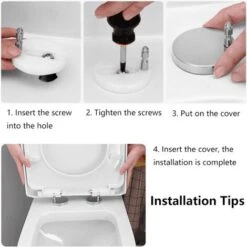 Fixation Universelle Siège Toilette Charnières De Fixation Caoutchouc Cheville Couvercle Toilette Abattant WC Vis Fixe Charnières Siège Toilette Boulons D'Écrous Couvercle Pièces Réparation Toilette -Geberit || Grohe || ALLIBERT Soldes 54679607 4