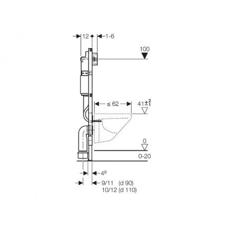 Geberit Ensemble Bâti-support Duofix UP100 + Réservoir Pour WC 112 Cm (458.103.00.1) 5 Geberit Ensemble Bâti-support Duofix UP100 + Réservoir Pour WC 112 Cm (458.103.00.1) – Image 3