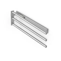 Emuca Porte-serviettes Extensibles, 3 Bras, Anodisé Mat, Aluminium, 1 U