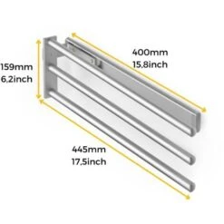 Emuca Porte-serviettes Extensibles, 3 Bras, Anodisé Mat, Aluminium, 1 U -Geberit || Grohe || ALLIBERT Soldes 54868744 5