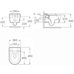 CONFORT - WC Noir Matt Suspendu Sans Bride Avec Fixations Invisibles + Abattant Ultra Fin Déclipsable + Frein De Chute -Geberit || Grohe || ALLIBERT Soldes 54994661 5