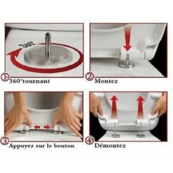 WOLTU Abattant De Toilette En Duroplast Avec Charnière.Couvercle De WC.fixation Rapide.antibactérienne.45.5x37.1cm. Vieille Planche 9 WOLTU Abattant De Toilette En Duroplast Avec Charnière.Couvercle De WC.fixation Rapide.antibactérienne.45.5x37.1cm. Vieille Planche -Geberit || Grohe || ALLIBERT Soldes 55014565 4