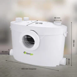 Broyeur Sanitaire Sanigo 3/1 400W Avec Filtre à Charbon Et Panneau De Réparation -Geberit || Grohe || ALLIBERT Soldes 55271184 4