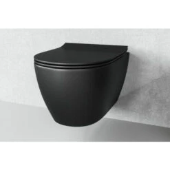 Vitra Sento WC Sans Bride SmoothFlush + Abattant Avec Frein De Chute, Noir Mat (7848-083-6147) -Geberit || Grohe || ALLIBERT Soldes 55437390 3