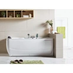 Baignoire Balnéo Blanche - 1 Place - 140L - 150 X 75 X 55 Cm - Angle Droit - GAVINO -Geberit || Grohe || ALLIBERT Soldes 55884357 3