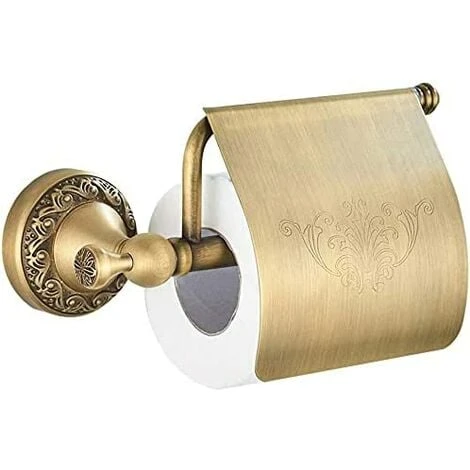 Support De Papier Toilette Avec Couvercle En Laiton Retro Porte-Rouleau Murale 3 Support De Papier Toilette Avec Couvercle En Laiton Retro Porte-Rouleau Murale