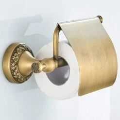 Support De Papier Toilette Avec Couvercle En Laiton Retro Porte-Rouleau Murale 9 Support De Papier Toilette Avec Couvercle En Laiton Retro Porte-Rouleau Murale -Geberit || Grohe || ALLIBERT Soldes 55942787 3