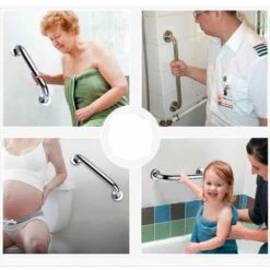 Poignée Barre D'appui Sécurité Baignoire WC Douche Pour Enfants Femme Personne Agé, 40cm Noir -Geberit || Grohe || ALLIBERT Soldes 55942849 5