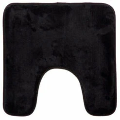 Tapis WC Contour En Polyester 48x48 Cm - Noir - SILUMEN