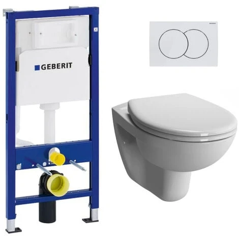 Geberit Pack Bâti-support Duofix 112cm + WC Suspendu Vitra Normus + Abattant Softclose + Plaque Blanche (NormusGeb1) 3 Geberit Pack Bâti-support Duofix 112cm + WC Suspendu Vitra Normus + Abattant Softclose + Plaque Blanche (NormusGeb1)