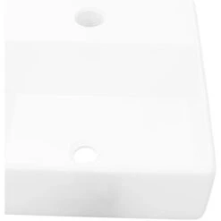 VIDAXL Évier De Salle De Bain En Céramique Carré Avec Trou De Différentes Couleurs Trou Du Robinet Lavabo Carré à Trou Pour Robinet Céramique Blanc Couleur : BLANCHE -Geberit || Grohe || ALLIBERT Soldes 57096927 4