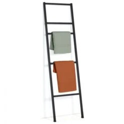 Porte-serviettes échelle 5 Niveaux DALLAS Métal Noir Design Industriel