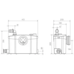 SFA Sanibroyeur Sanipro XR - Broyeur Sanitaire Adaptable Sortie Horizontale, Blanc (0100900) -Geberit || Grohe || ALLIBERT Soldes 57772180 4
