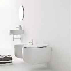 WC Suspendu Sans Rebord 55x35 Cm Collection Nolita Kerasan Avec Abattant Soft Close -Geberit || Grohe || ALLIBERT Soldes 58235398 3