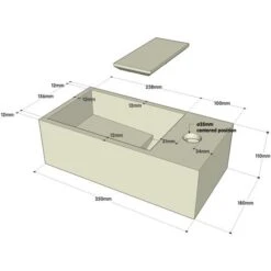 Lave-mains Gain De Place En Solid Surface Sacramento 35x18 Cm -Geberit || Grohe || ALLIBERT Soldes 584628 4