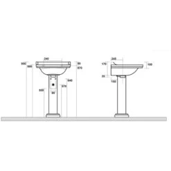 Colonne Céramique Pour Lavabo Waldorf 60,80 Et 100 Cm - Ondyna WD4170 -Geberit || Grohe || ALLIBERT Soldes 5916726 4